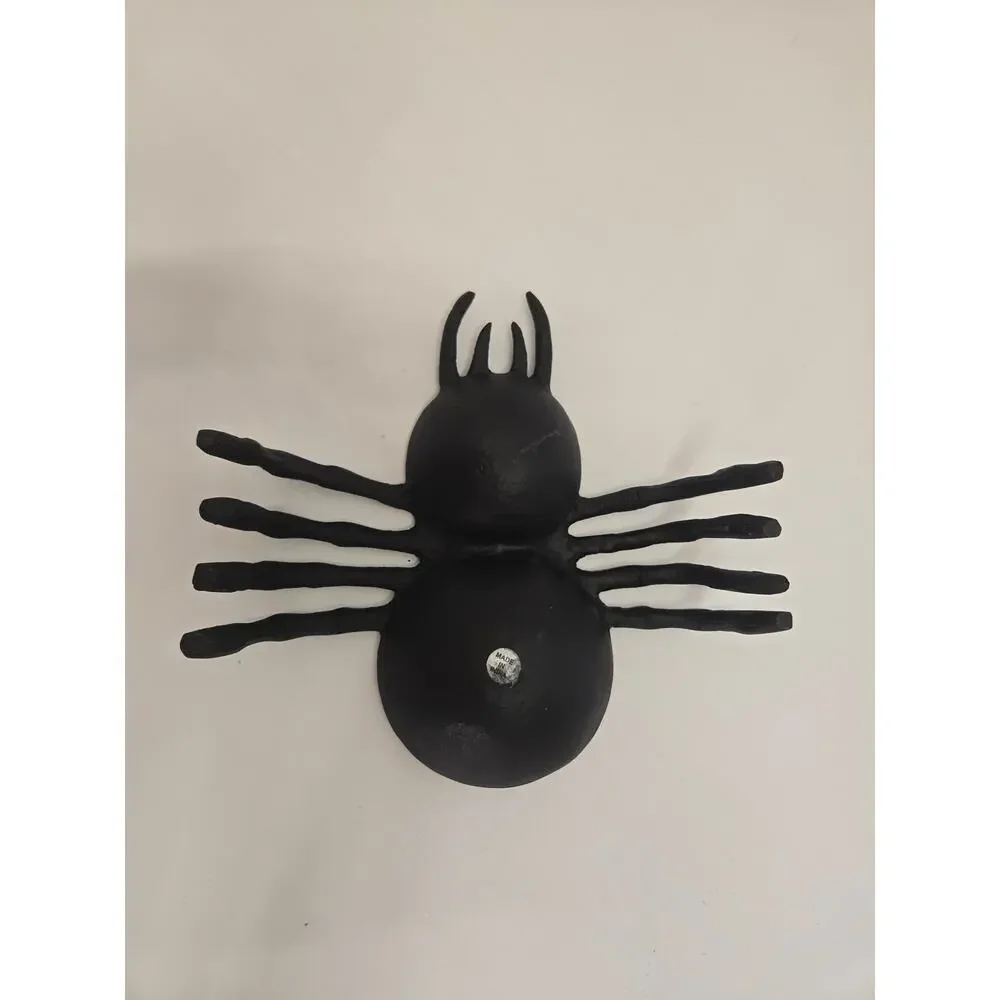 Halloween Metal Spider Candy Dish Dip Bowl Black Gothic Serving Decor 8
